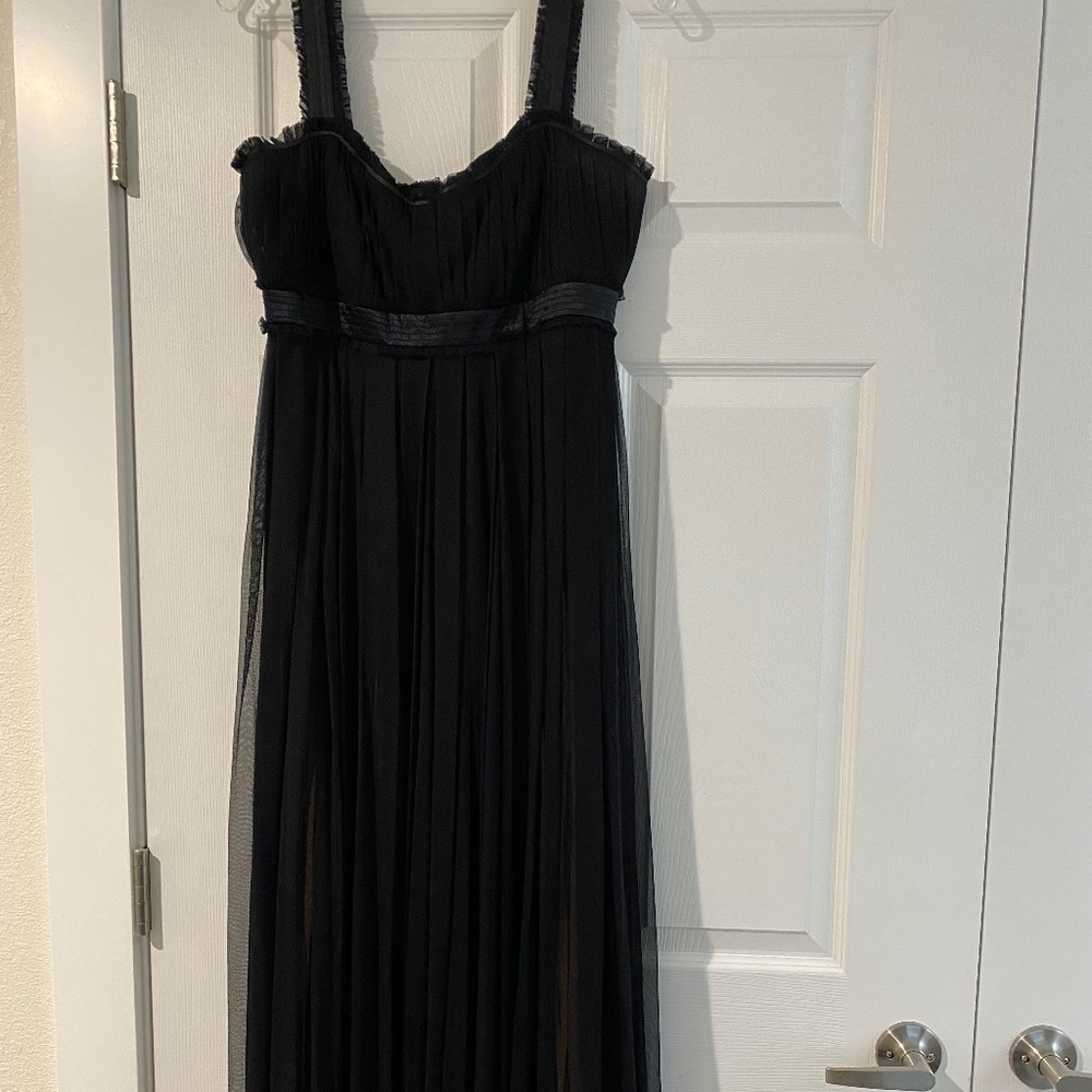Badgley Mischka Black Chiffon Formal Dress Size 10